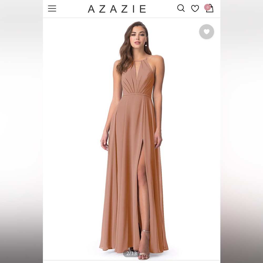 AZAZIE Evalleen Champagne Rose Bridesmaids Dress